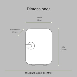 Foto 7 | Mini Refrigerador Avera Portátil Auto Casa Oficina Mr01- color Blanco