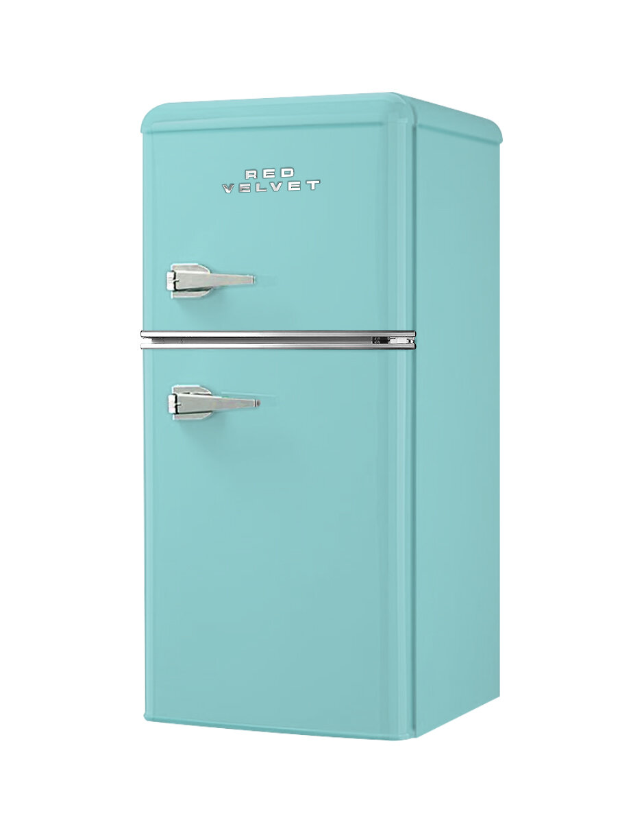 Frigobar Red Velvet BCD-86 Verde Menta 2 Puertas 86L Termostato Ajustable