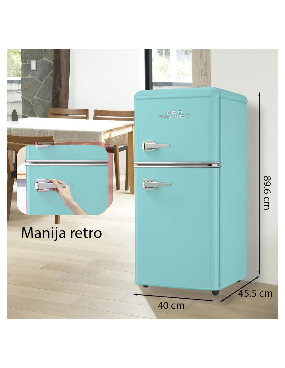 Foto 6 pulgar | Frigobar Red Velvet BCD-86 Verde Menta 2 Puertas 86L Termostato Ajustable