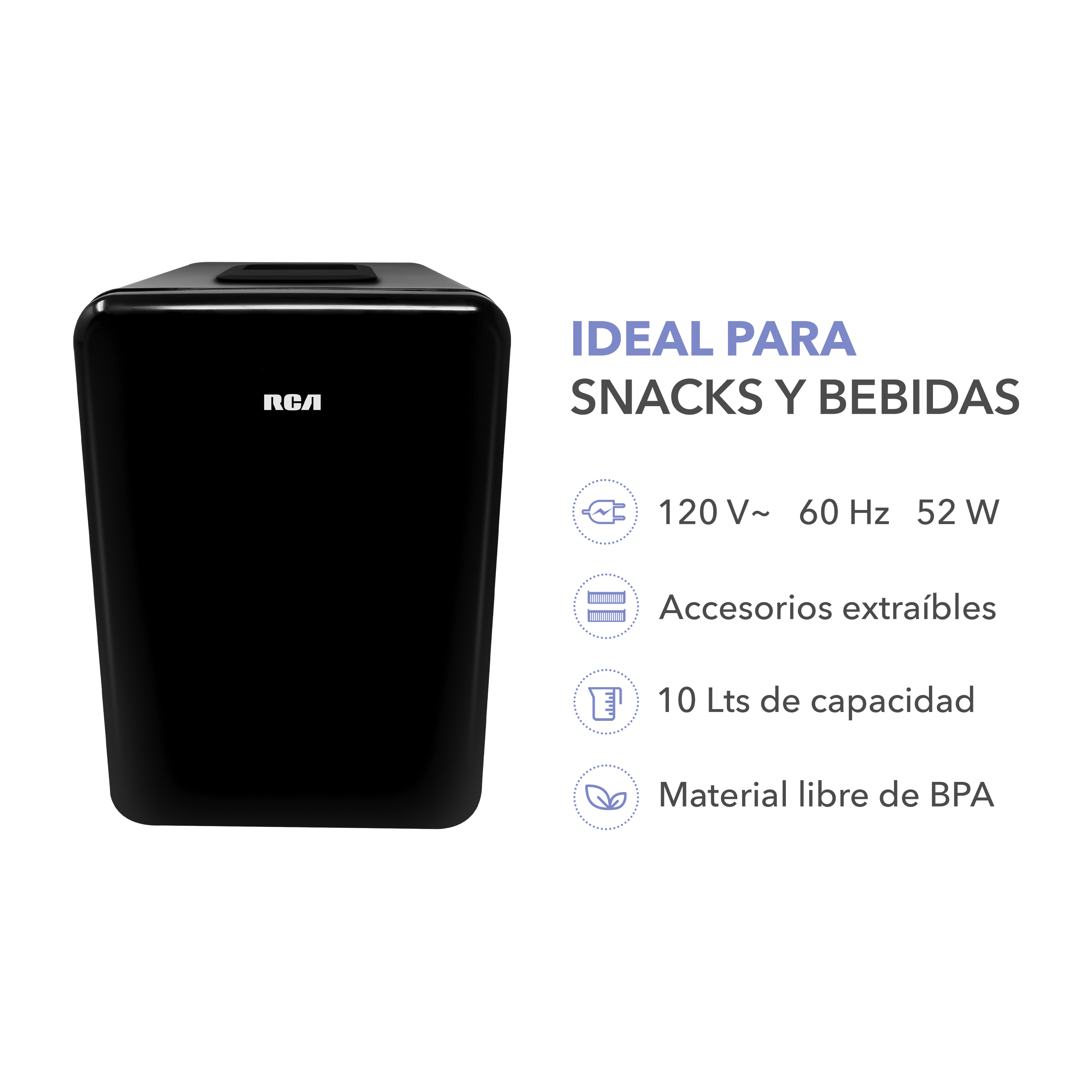 Foto 4 pulgar | Mini Refrigerador Rca Rc-10b Negro