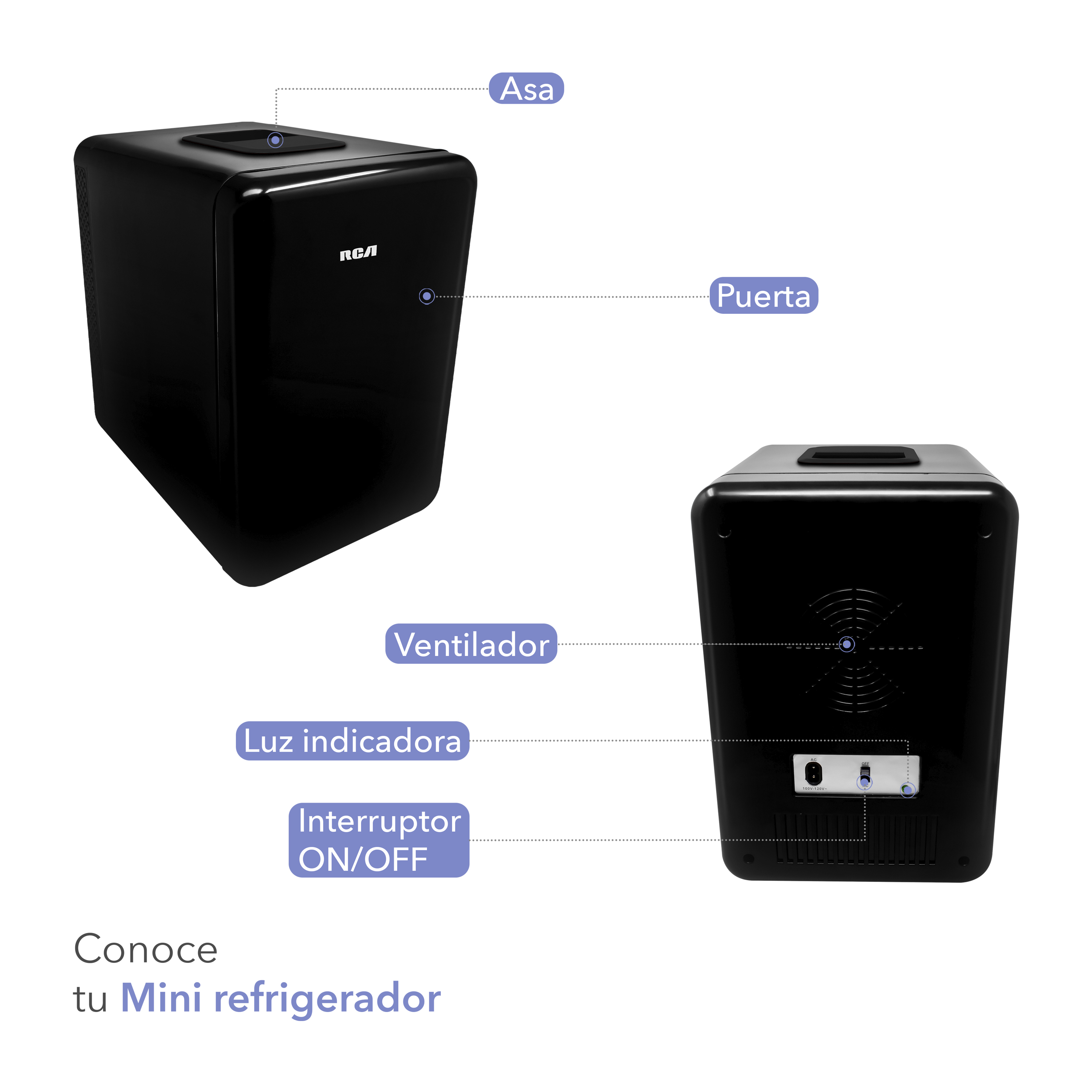 Foto 6 pulgar | Mini Refrigerador Rca Rc-10b Negro