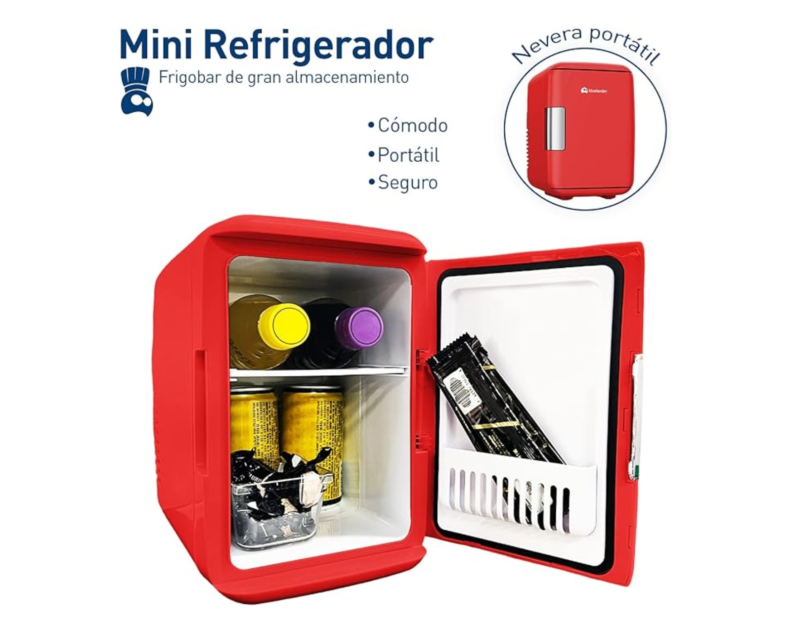 Foto 3 pulgar | Mini Refrigerador Frigobar Mini Multifuncional Bluelander Capacidad de 4l Para 6 Latas