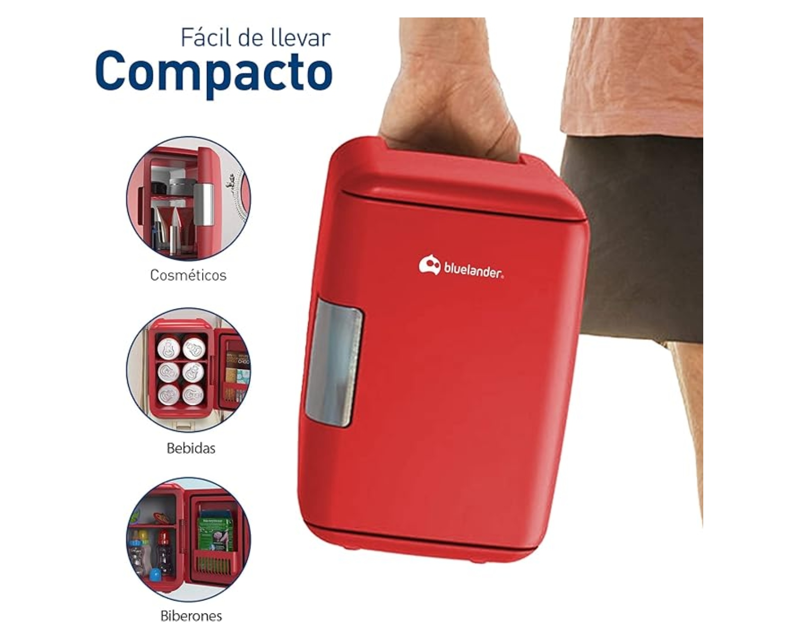 Foto 4 pulgar | Mini Refrigerador Frigobar Mini Multifuncional Bluelander Capacidad de 4l Para 6 Latas