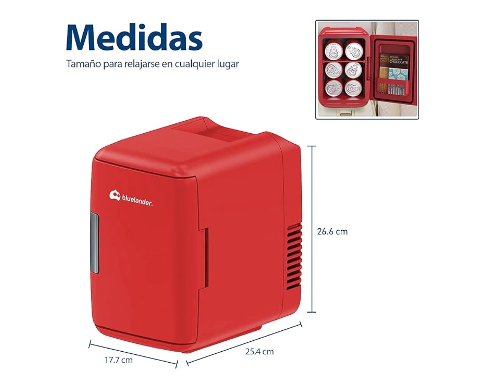 Foto 5 pulgar | Mini Refrigerador Frigobar Mini Multifuncional Bluelander Capacidad de 4l Para 6 Latas