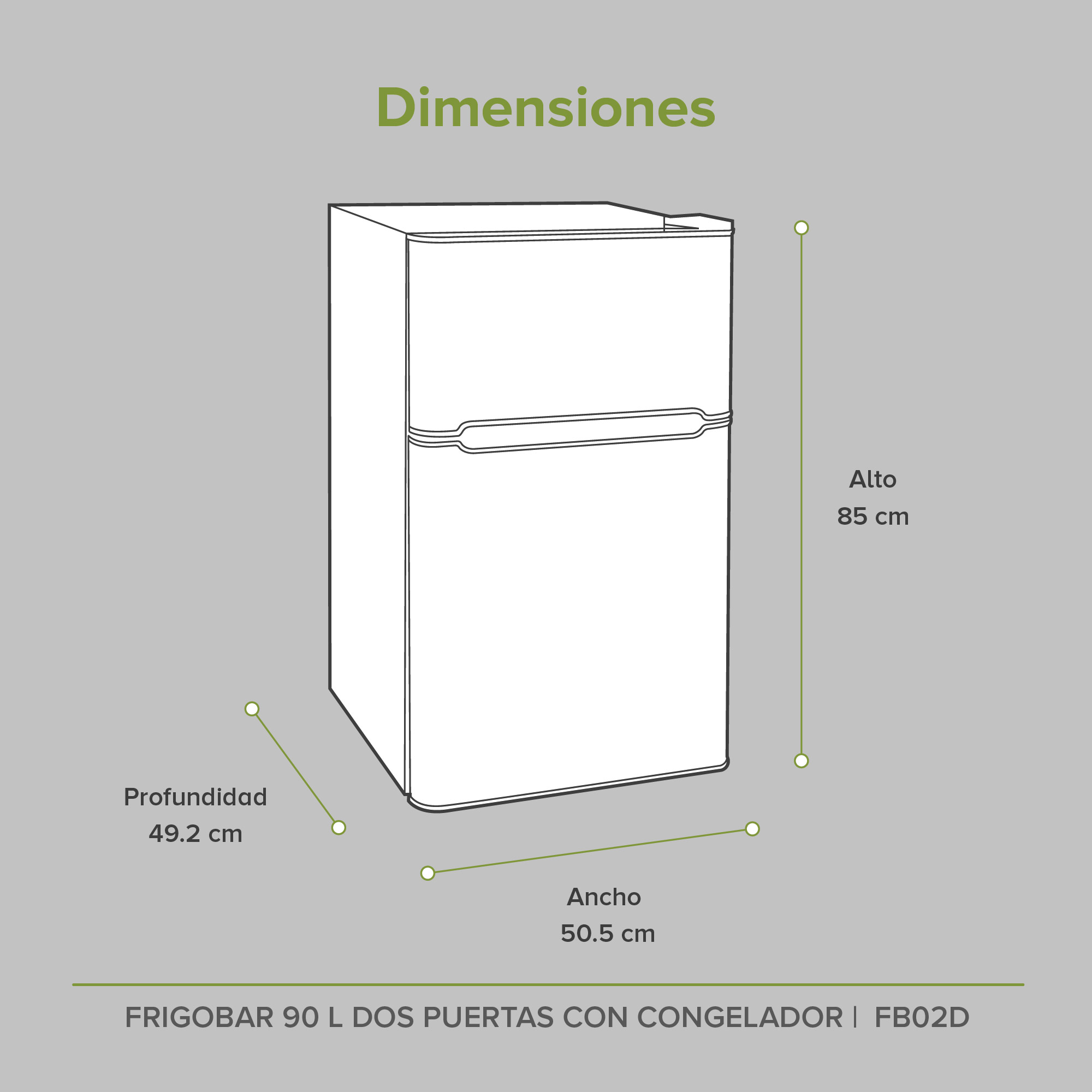 Foto 7 pulgar | Frigobar Con Dos Puertas Y Congelador 3.2 Pies 90 Litros Avera Fb02d