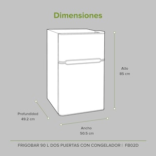 Foto 6 | Frigobar Con Dos Puertas Y Congelador 3.2 Pies 90 Litros Avera Fb02d