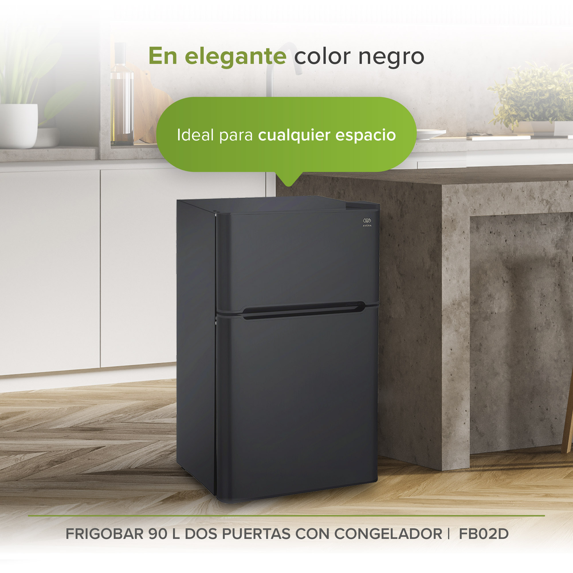 Foto 7 | Frigobar Con Dos Puertas Y Congelador 3.2 Pies 90 Litros Avera Fb02d