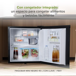 Foto 2 | Frigobar Mini Negro 1.6 Pies 46 L Con Llave Avera Fb01