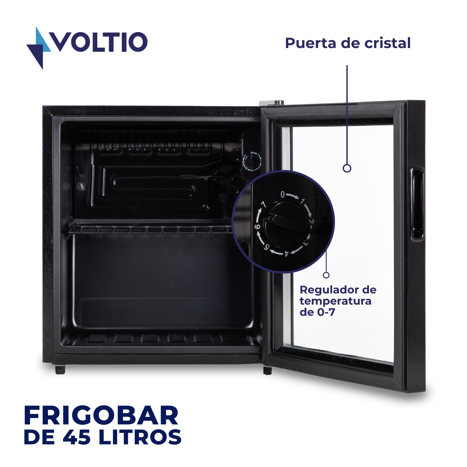 Foto 3 pulgar | Frigobar Enfriador Voltio 45 l Cristal