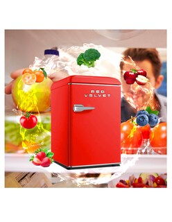 Foto 4 | Frigobar Retro Red Velvet Rojo 55 L