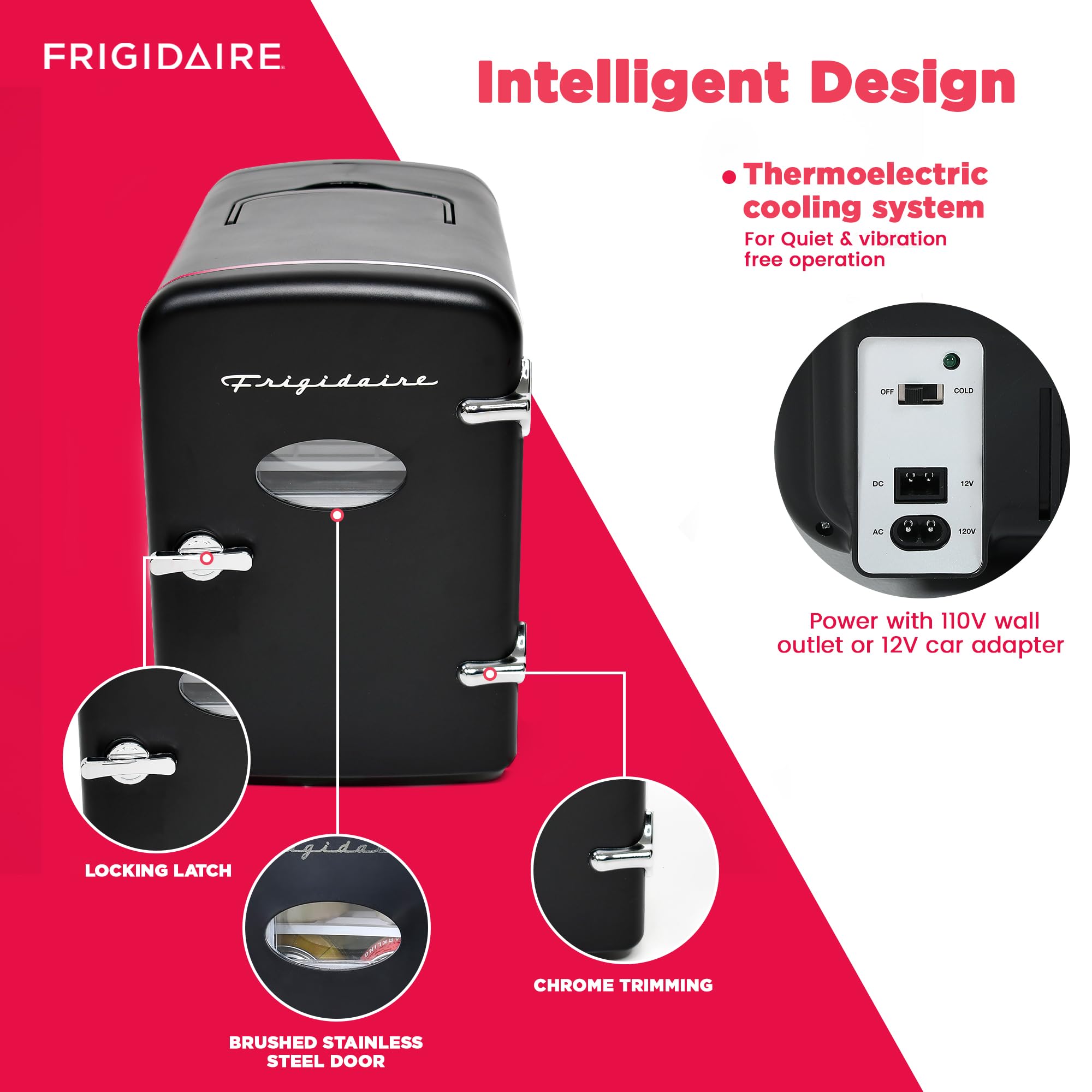 Foto 5 pulgar | Minirefrigerador Frigidaire Efmis175 Retro, 6 Litros, 9 Latas, Portátil, Negro - Venta Internacional.