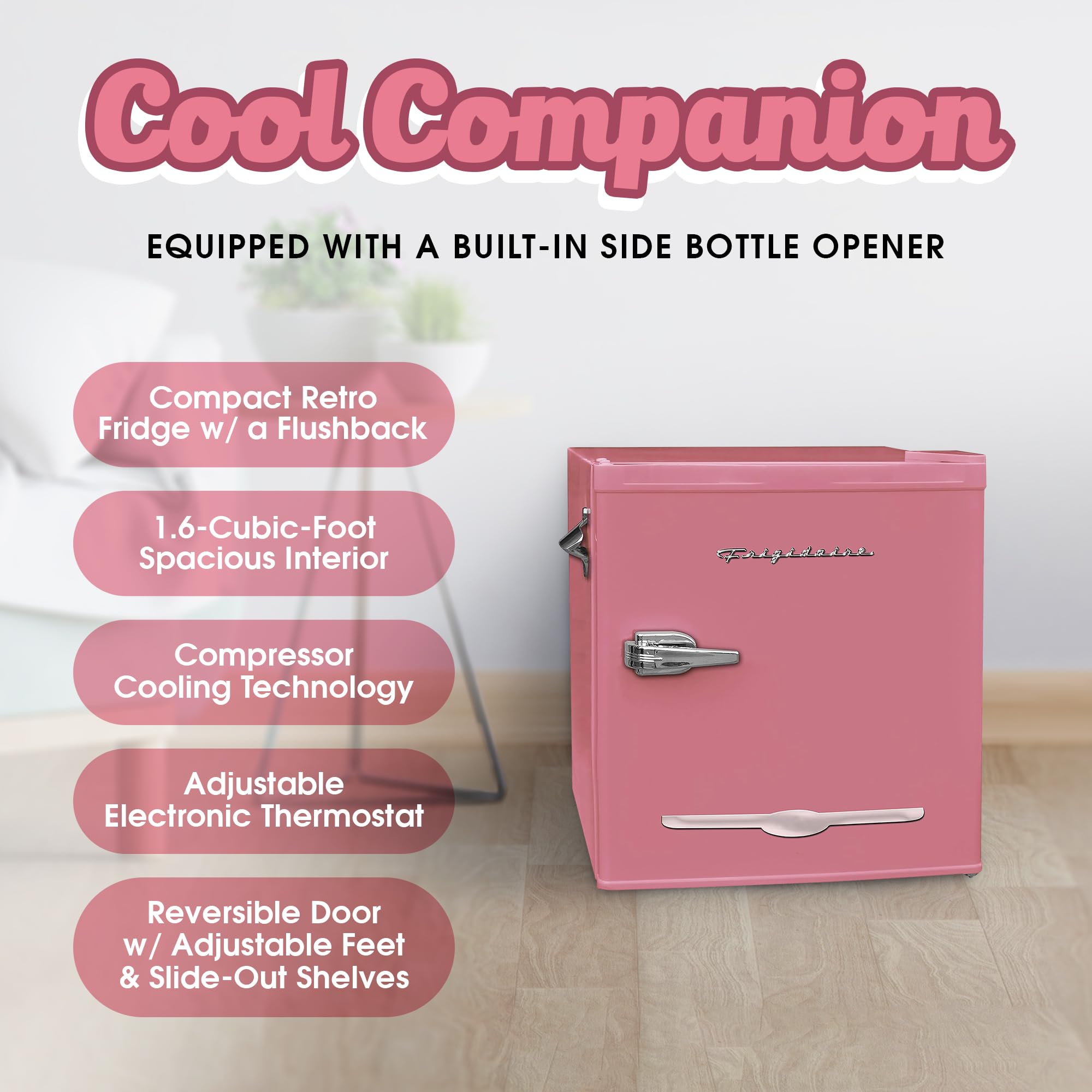 Foto 4 pulgar | Minirefrigerador Frigidaire Efr176 Retro Compact 46l Rosa - Venta Internacional.