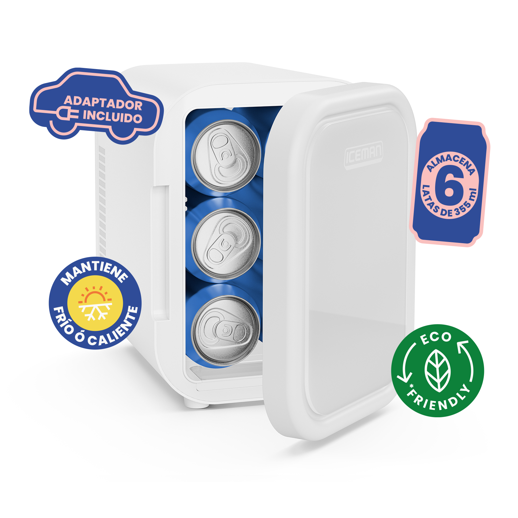 Foto 2 pulgar | Chefman - Mini Refrigerador Portátil 6 Latas Color Blanco