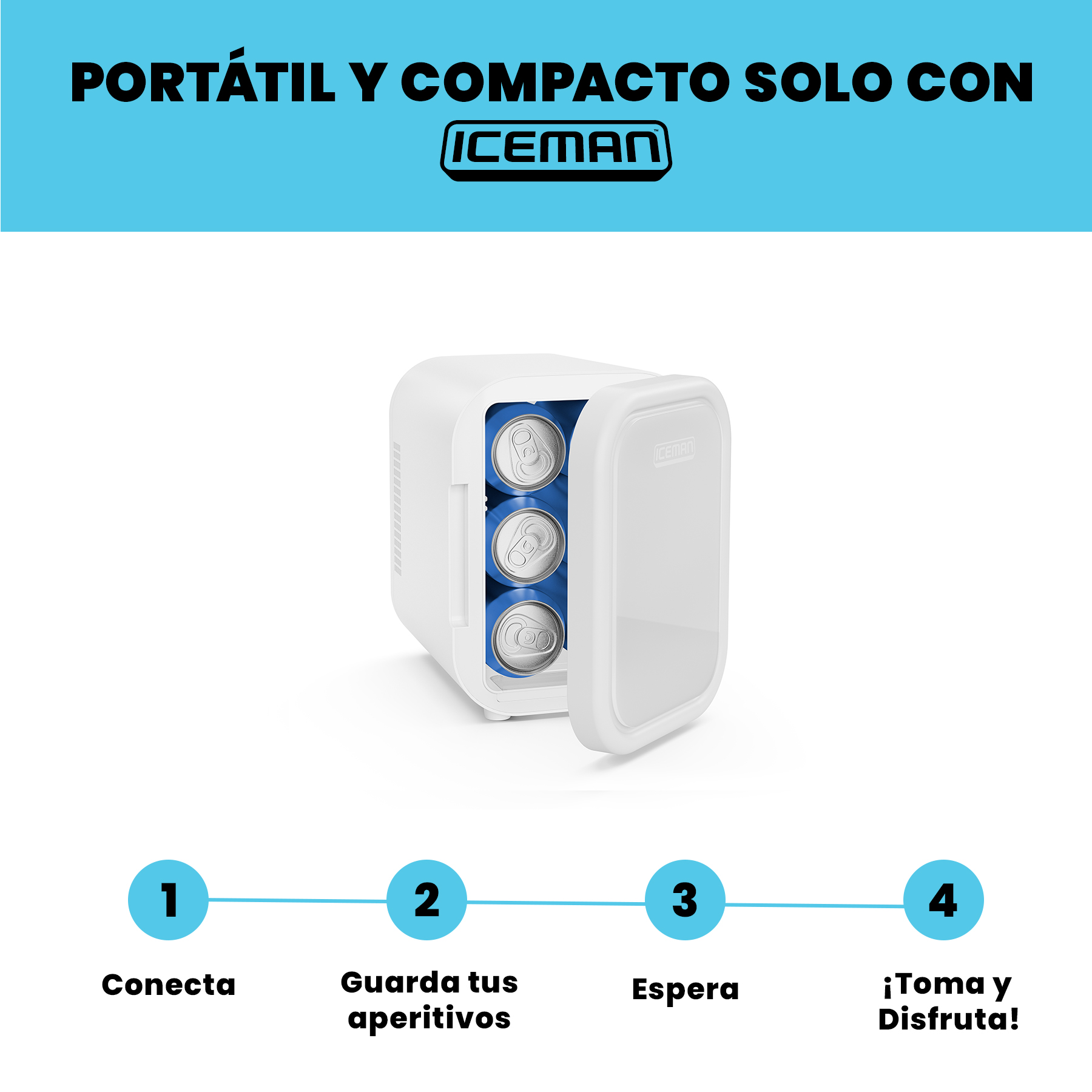 Foto 5 pulgar | Chefman - Mini Refrigerador Portátil 6 Latas Color Blanco
