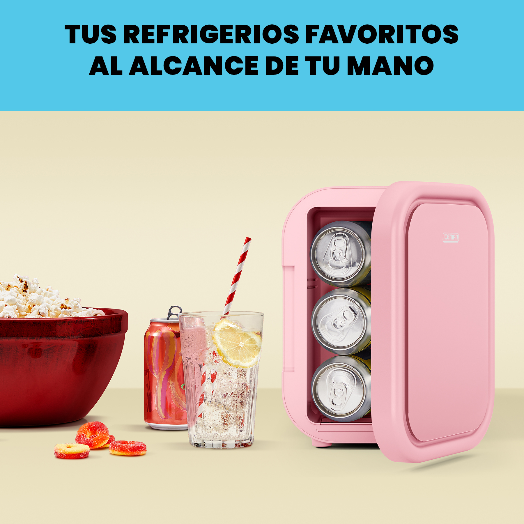 Foto 4 pulgar | Chefman - Mini Refrigerador Portátil 6 Latas Color Rosa