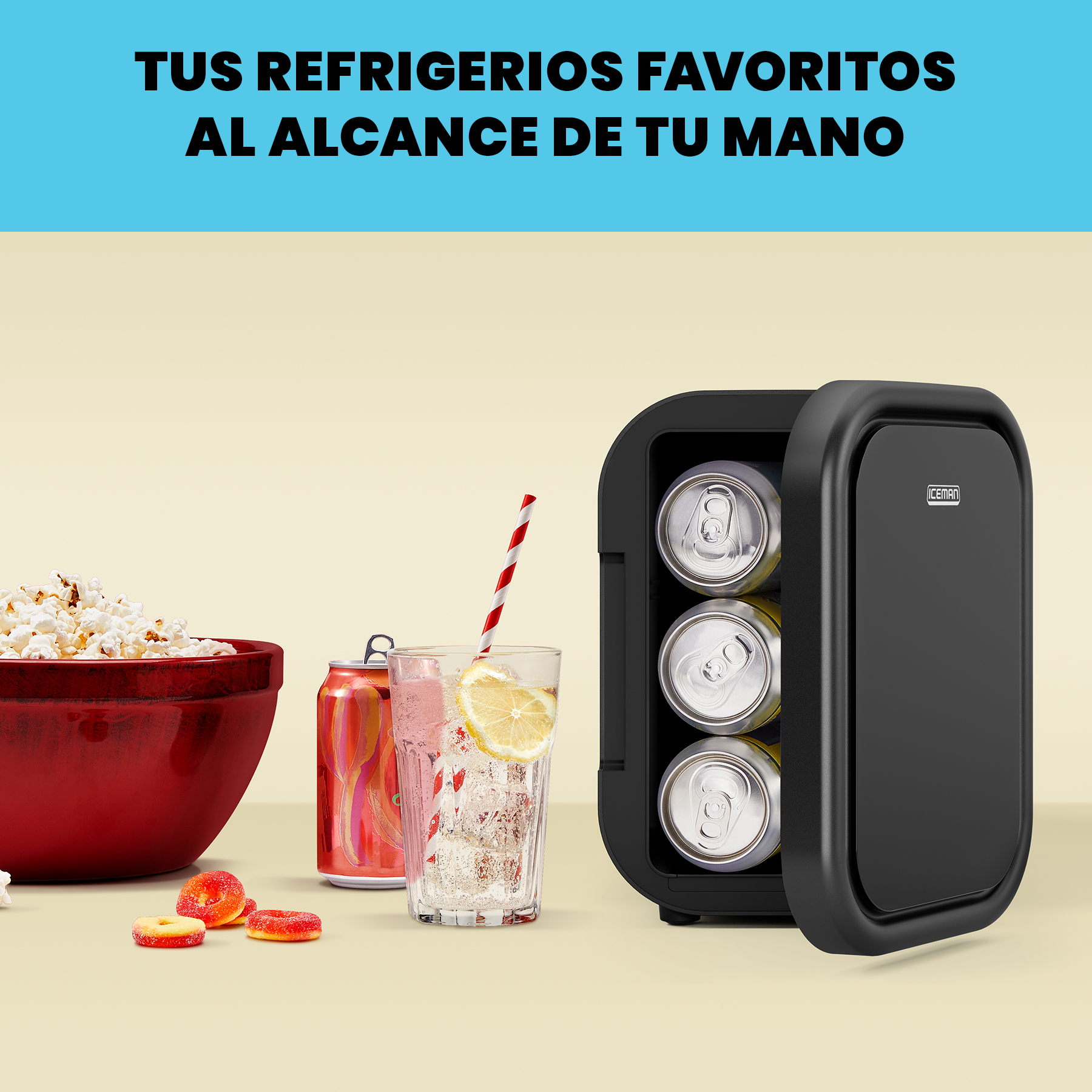 Foto 4 pulgar | Chefman - Mini Refrigerador Portátil 6 Latas Logrado Color Negro