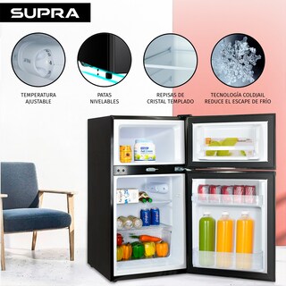 Foto 4 | Frigobar De 3.15 P3 Negro Con Congelador Independiente, Refrigerador Silencioso Con Cerradura Mod. Whistler