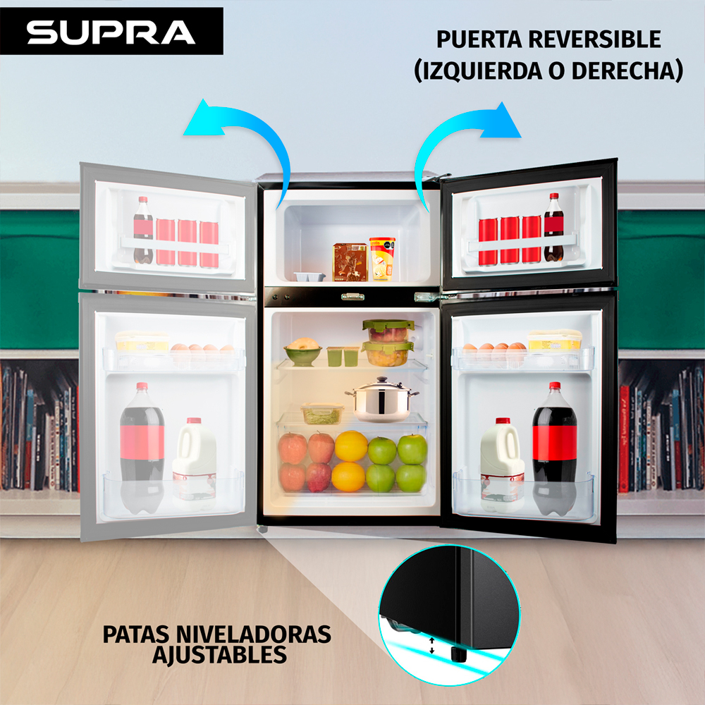 Foto 7 pulgar | Frigobar De 3.15 P3 Negro Con Congelador Independiente, Refrigerador Silencioso Con Cerradura Mod. Whistler