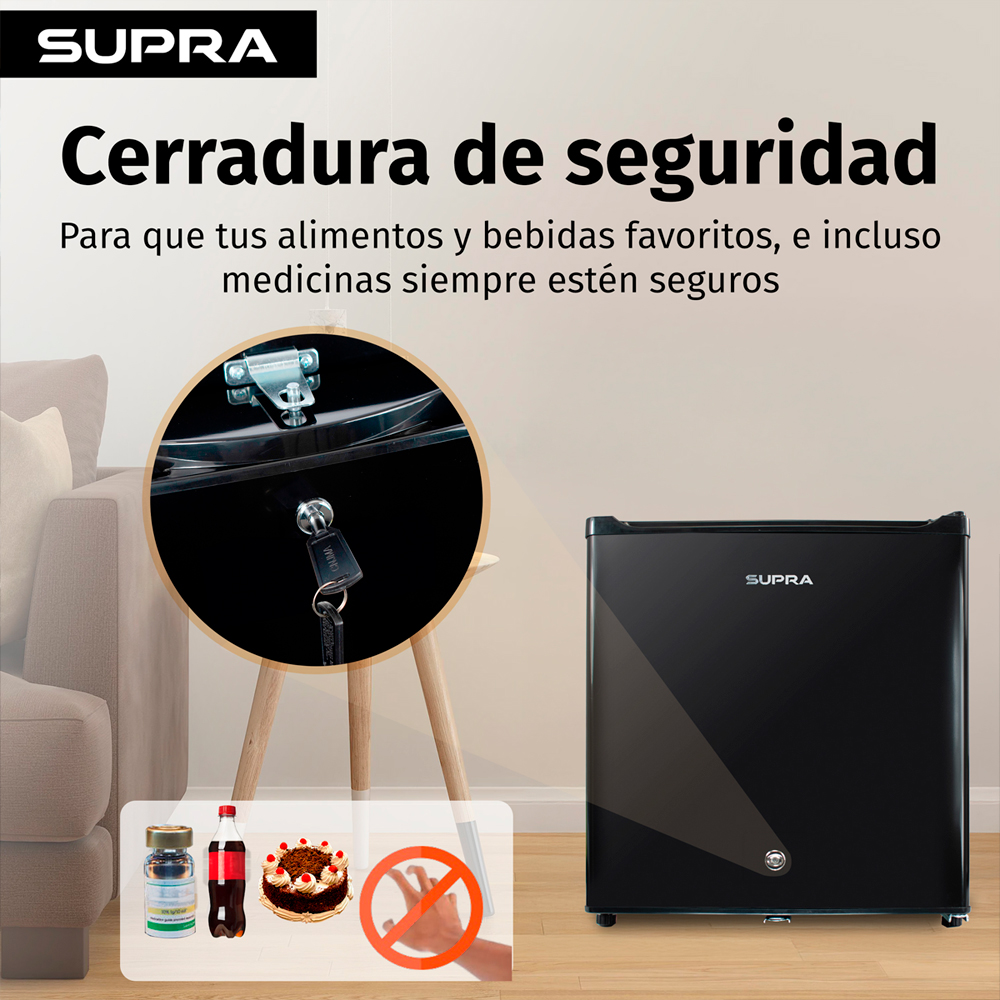 Foto 4 pulgar | Mini Refrigerador Con Congelador Negro De 1.7 P3, Refrigerador Portátil Con Cerradura Mod. Vail