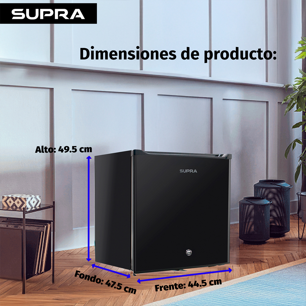 Foto 4 | Mini Refrigerador Con Congelador Negro De 1.7 P3, Refrigerador Portátil Con Cerradura Mod. Vail