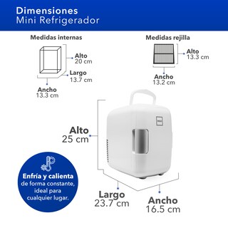 Foto 3 | Rca Mini Refrigerador Blanco Cocina Rc-4w Auto Oficina