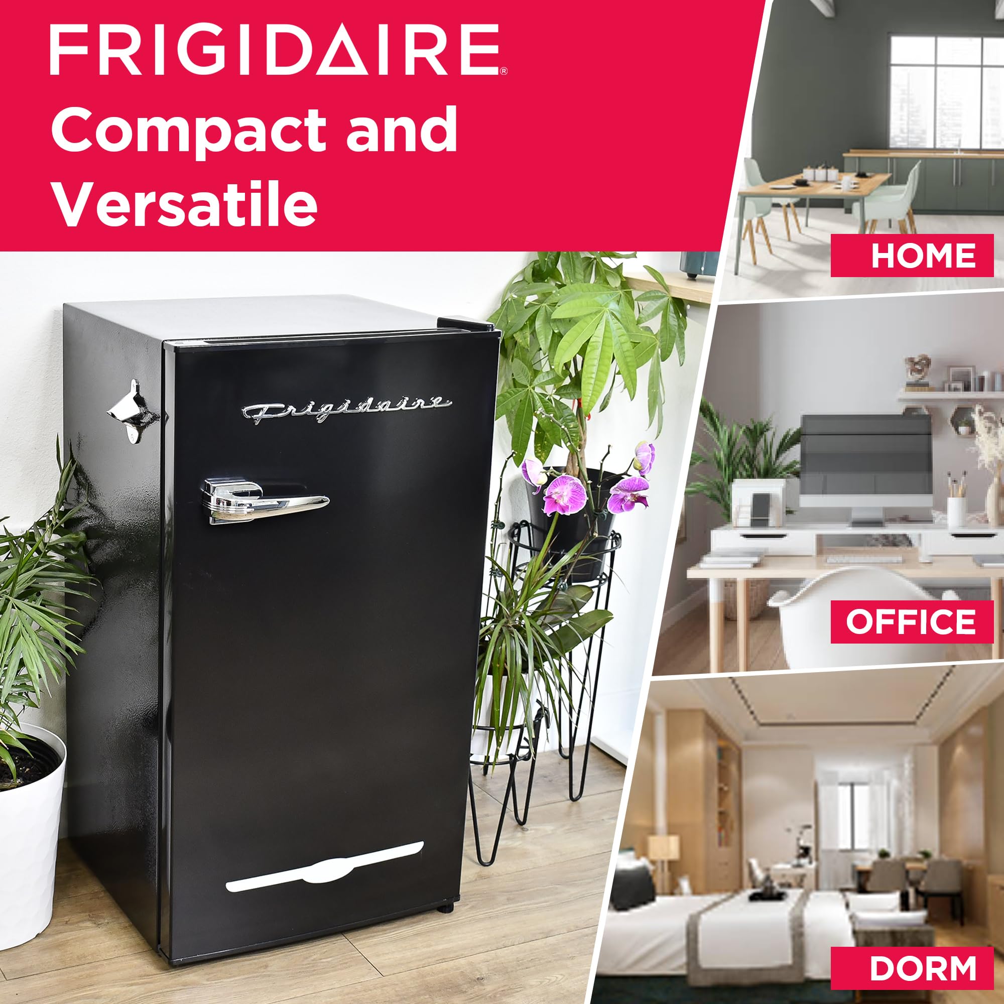 Foto 6 pulgar | Frigorífico De Bar Frigidaire Efr376-black, 90 L, Negro, Retro, Con Abridor - Venta Internacional.