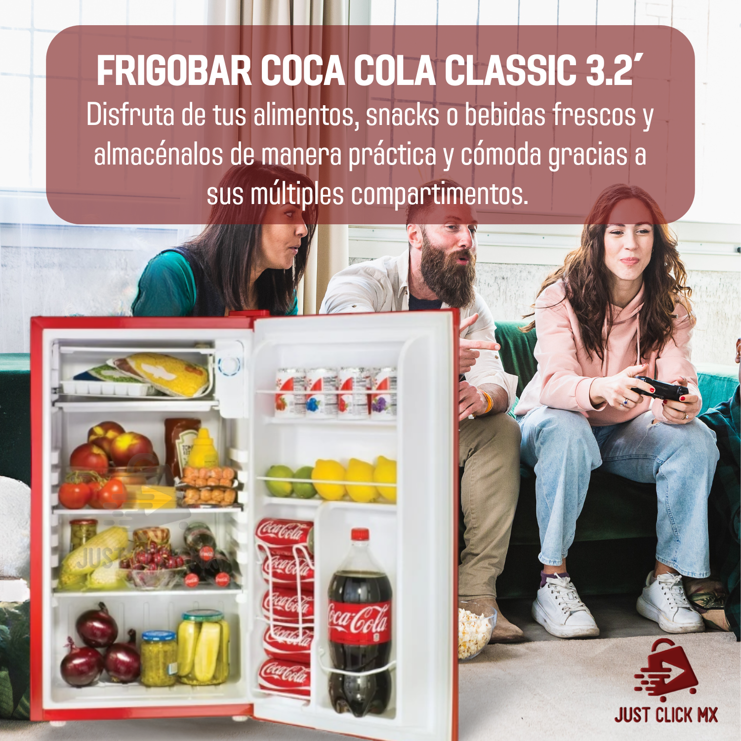 Foto 3 pulgar | Frigobar Coca Cola Classic Refrigerador Dace 3,2p Minibar-justclick Mx
