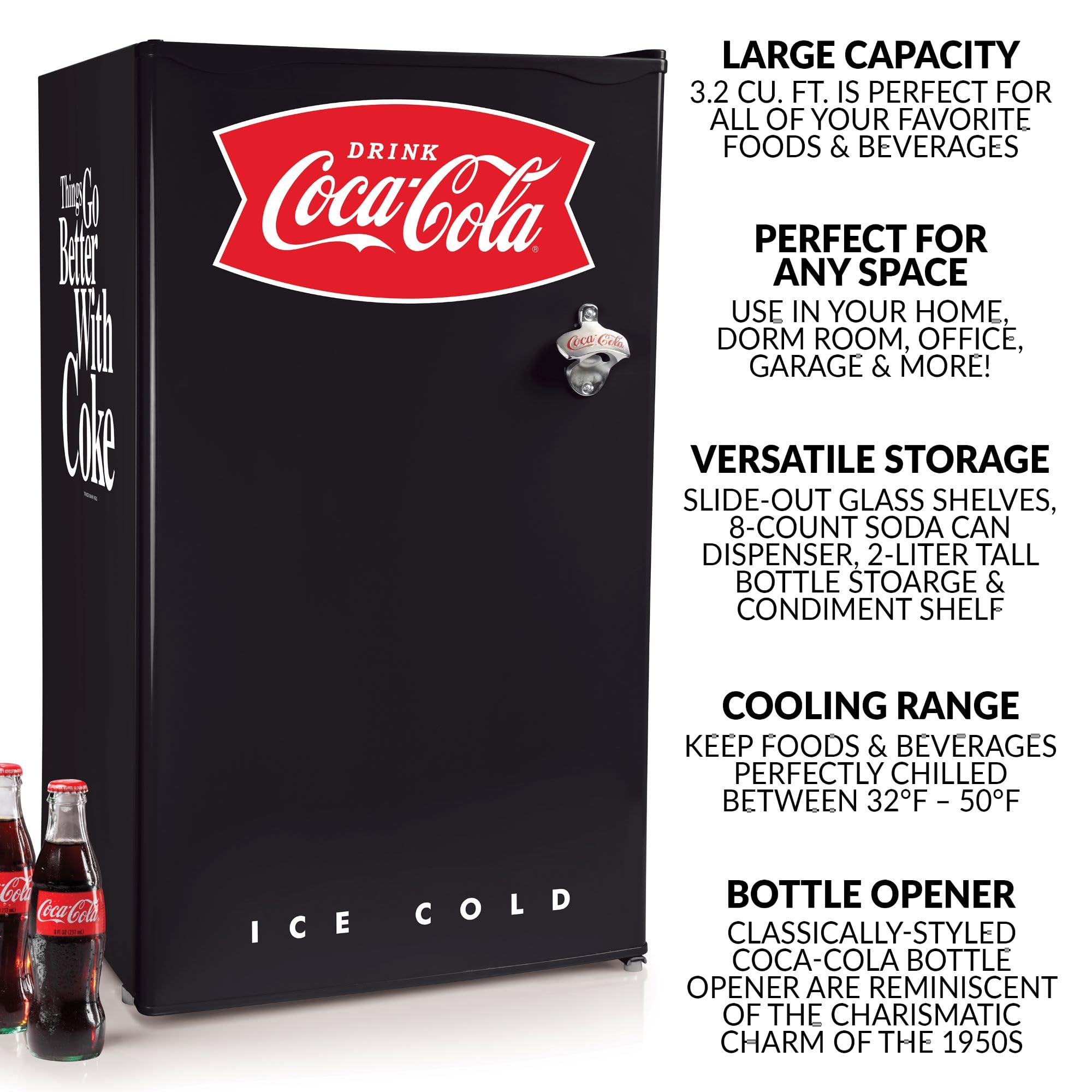 Foto 3 pulgar | Refrigerador Igloo Coca-cola 90l Con Congelador Negro - Venta Internacional.