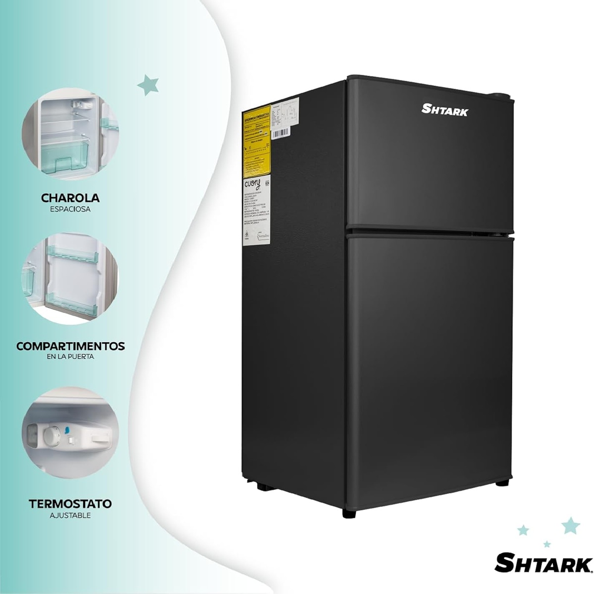 Foto 6 pulgar | Frigobar Refrigerador Con Freezer 86l 2 Puertas 3 Pies Negro