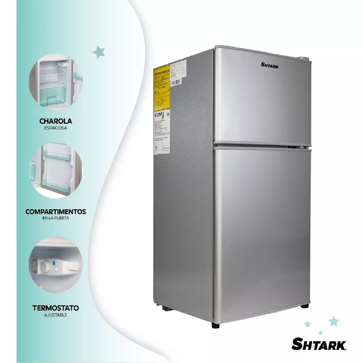 Foto 4 pulgar | Frigobar Refrigerador Con Freezer 86l 2 Puertas 3 Pies Plata