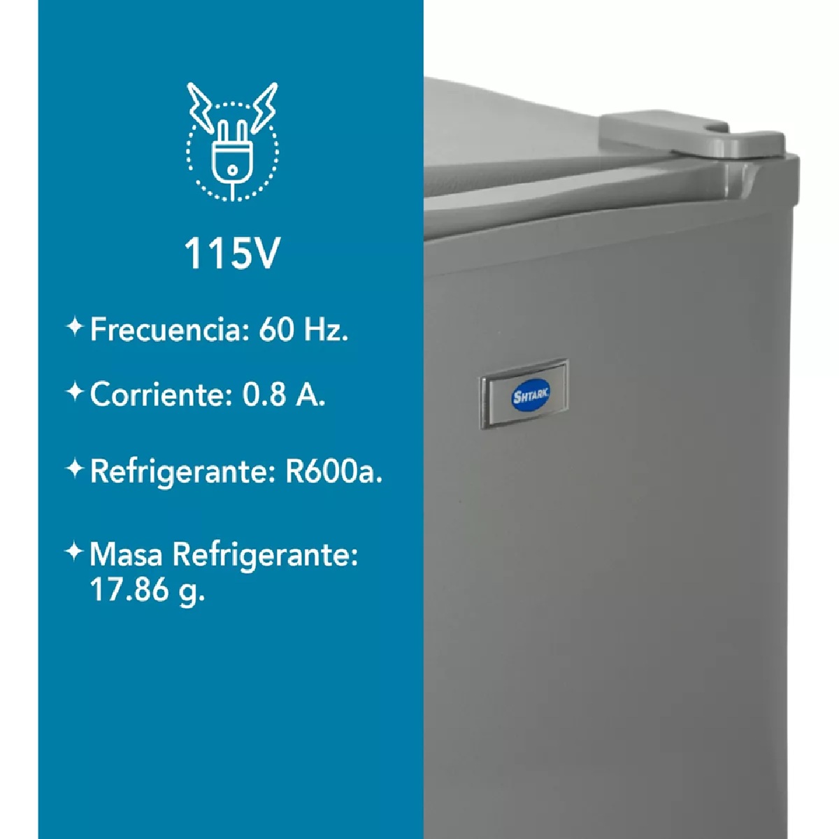 Foto 4 pulgar | Frigobar Mini 1.6 Pies 46l Refrigerador Congelador Compacto Plata