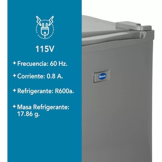 Foto 3 | Frigobar Mini 1.6 Pies 46l Refrigerador Congelador Compacto Plata