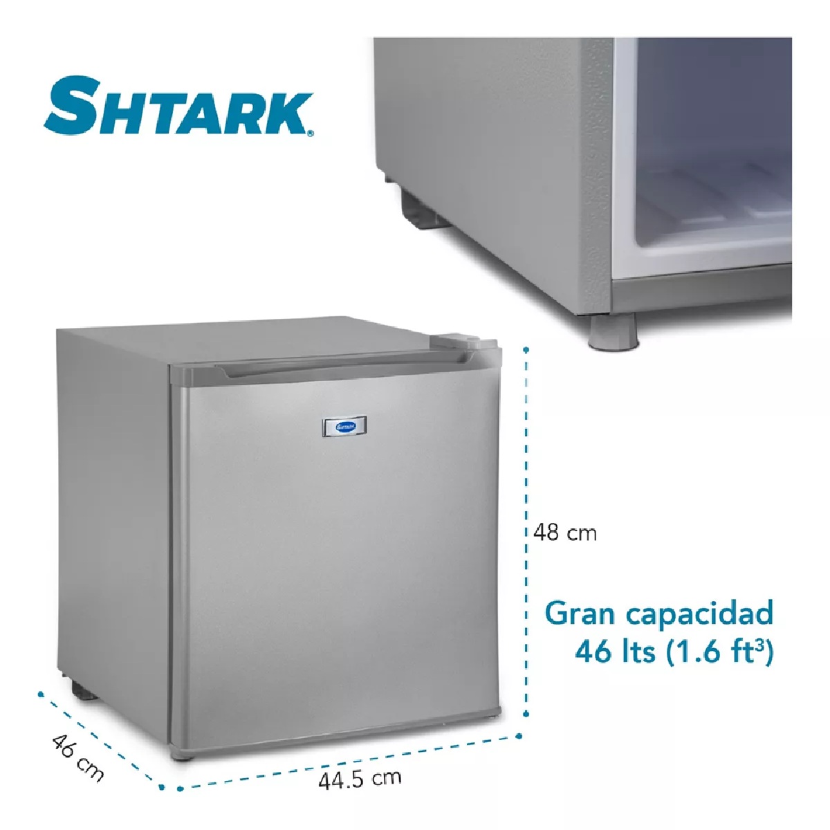Foto 5 pulgar | Frigobar Mini 1.6 Pies 46l Refrigerador Congelador Compacto Plata