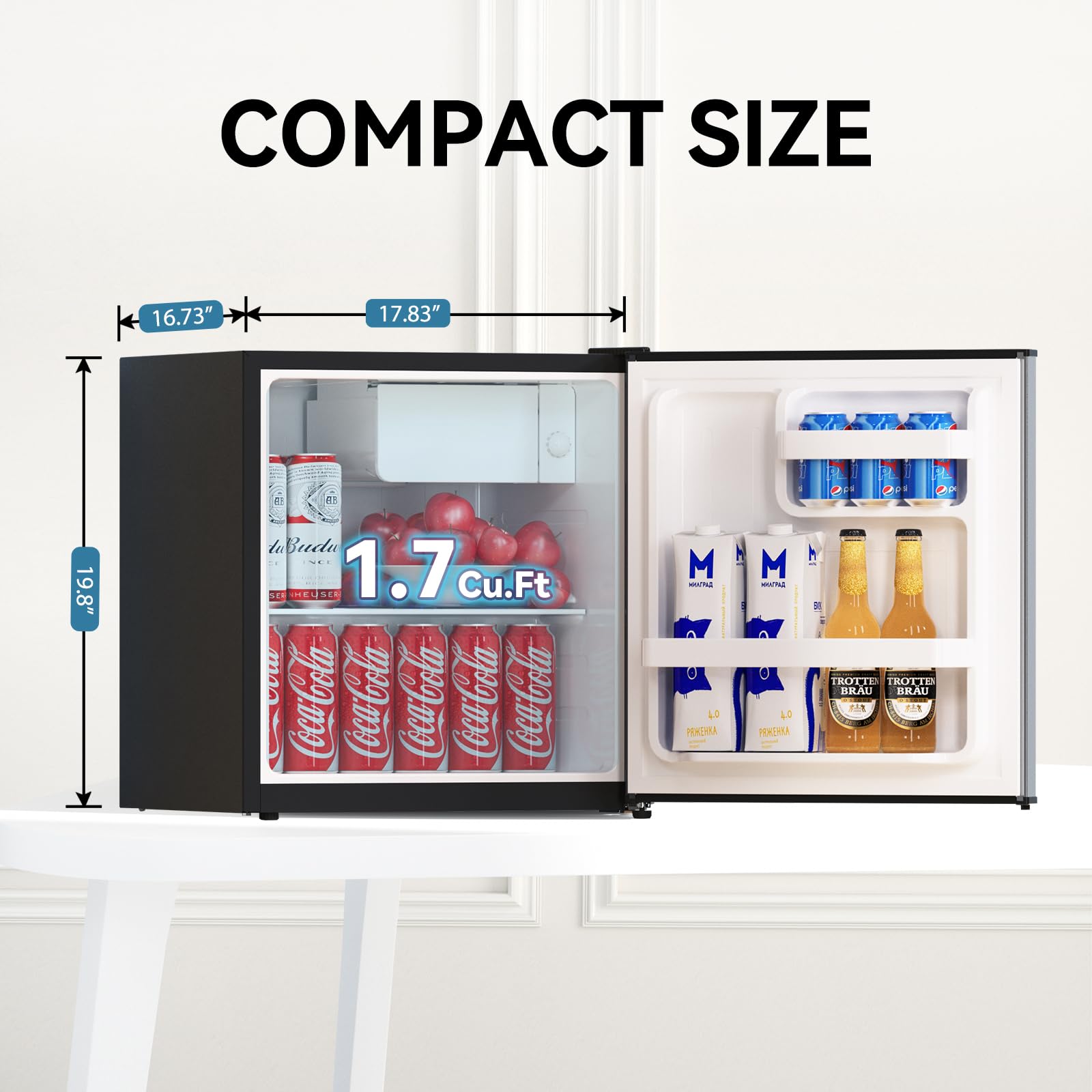 Foto 3 pulgar | Minirefrigerador Frestec De 49 Litros Con Congelador De 1.7 Pies Cúbicos Para Dormitorio, Color Gris - Venta Interna