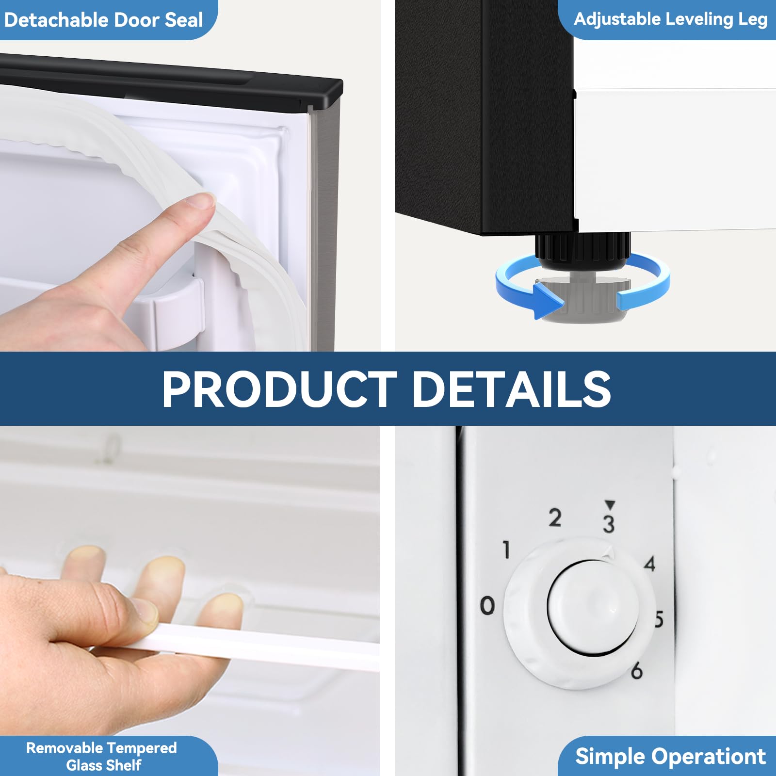 Foto 6 pulgar | Minirefrigerador Frestec De 49 Litros Con Congelador De 1.7 Pies Cúbicos Para Dormitorio, Color Gris - Venta Interna