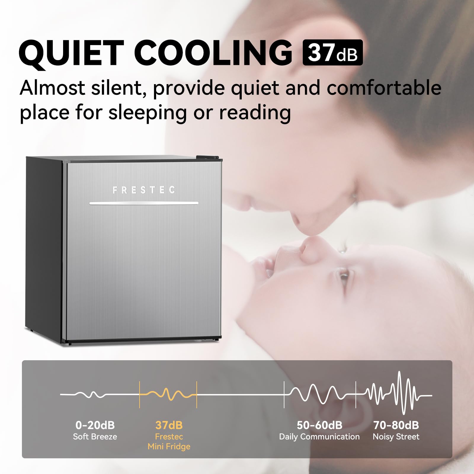 Foto 7 pulgar | Minirefrigerador Frestec De 49 Litros Con Congelador De 1.7 Pies Cúbicos Para Dormitorio, Color Gris - Venta Interna