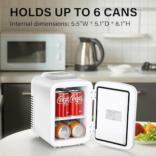 Foto 7 | Minienfriador Y Calentador Portátil Simple Deluxe De 4 Litros Y 6 Latas, Color Blanco - Venta Internacional.