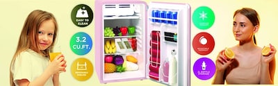 Foto 7 | Refrigerador Frigidaire Retro Compact De 3.2 Pies Cúbicos Con Enfriador Rosa - Venta Internacional.