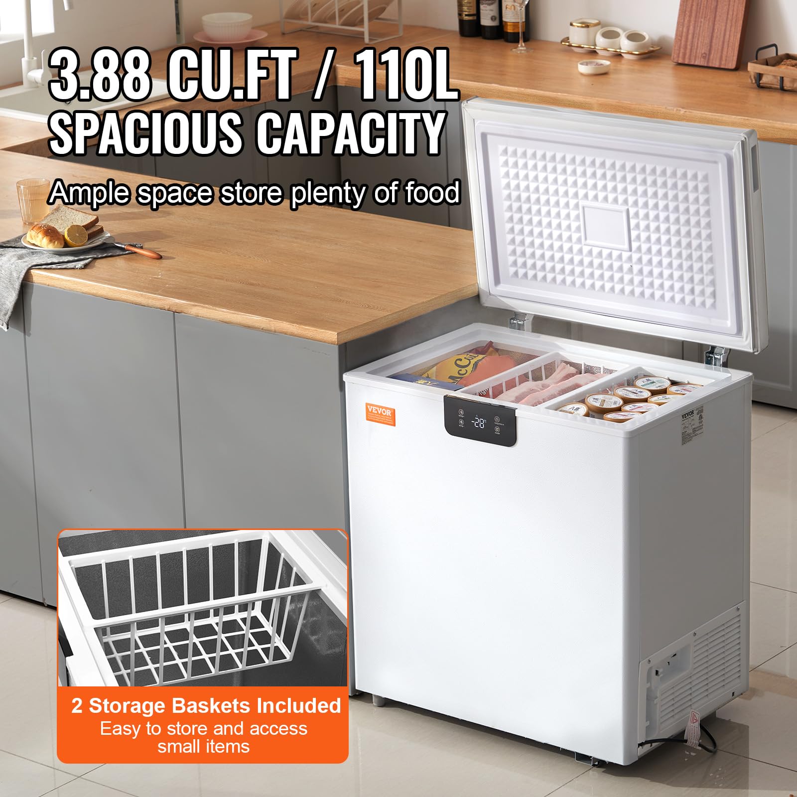 Foto 4 pulgar | Congelador Profundo Compacto Vevor De 110 L/3.88 Pies Cúbicos - Venta Internacional.