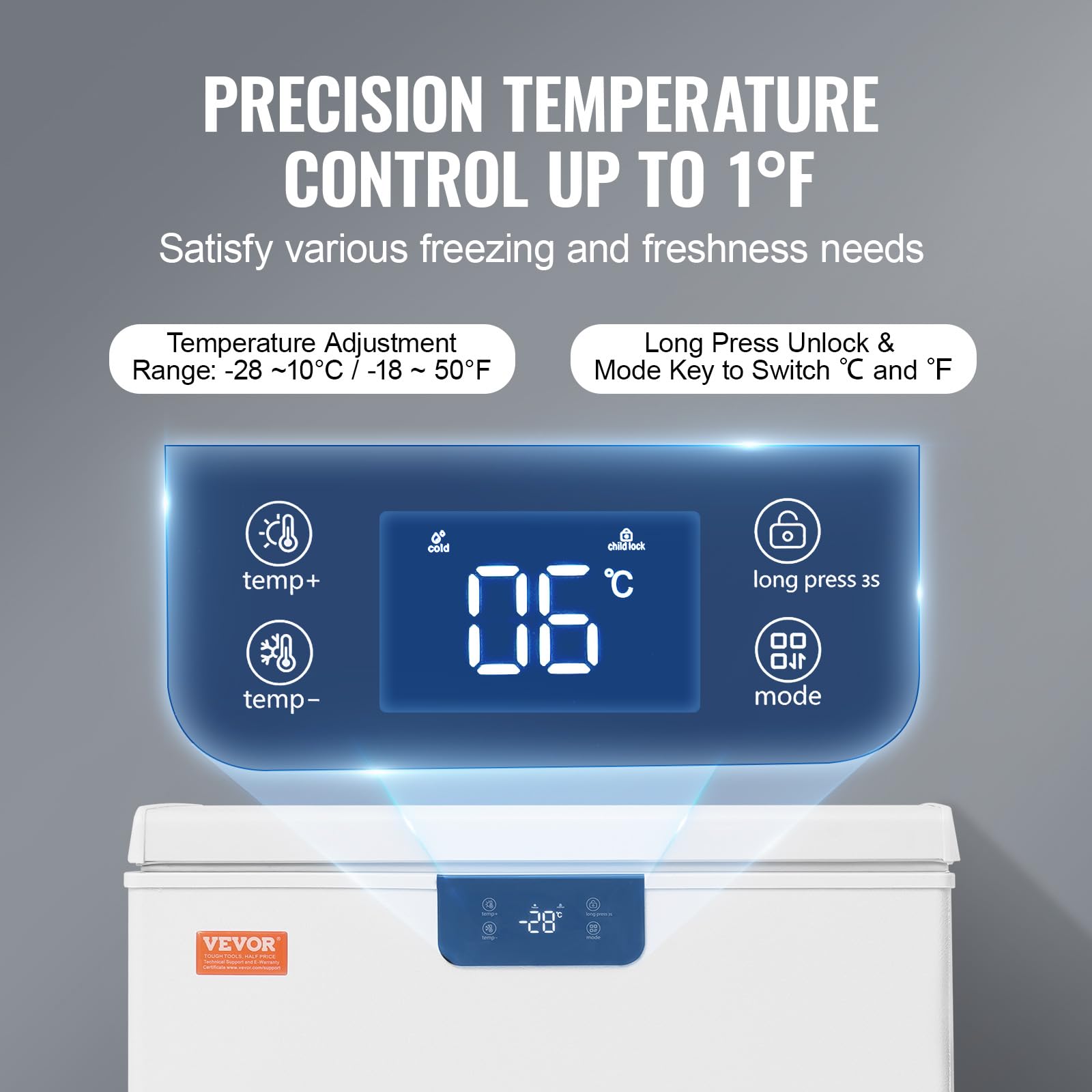 Foto 6 pulgar | Congelador Profundo Compacto Vevor De 110 L/3.88 Pies Cúbicos - Venta Internacional.