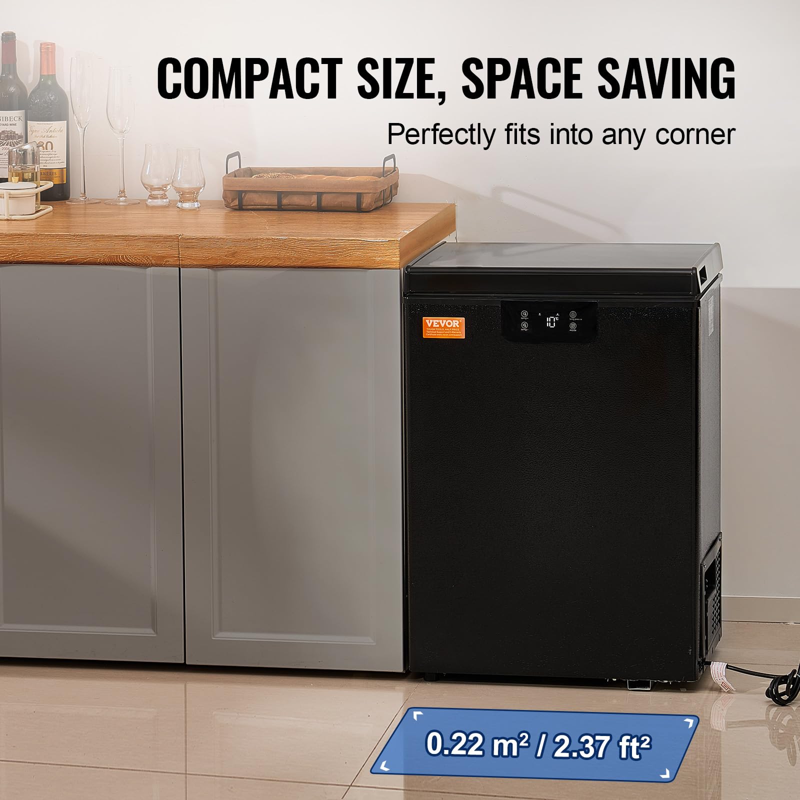 Foto 6 pulgar | Congelador Horizontal Vevor 63 L Compact De 2.22 Pies Cúbicos Con 2 Cestas, Color Negro - Venta Internacional.