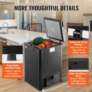 Foto 6 | Congelador Horizontal Vevor 63 L Compact De 2.22 Pies Cúbicos Con 2 Cestas, Color Negro - Venta Internacional.