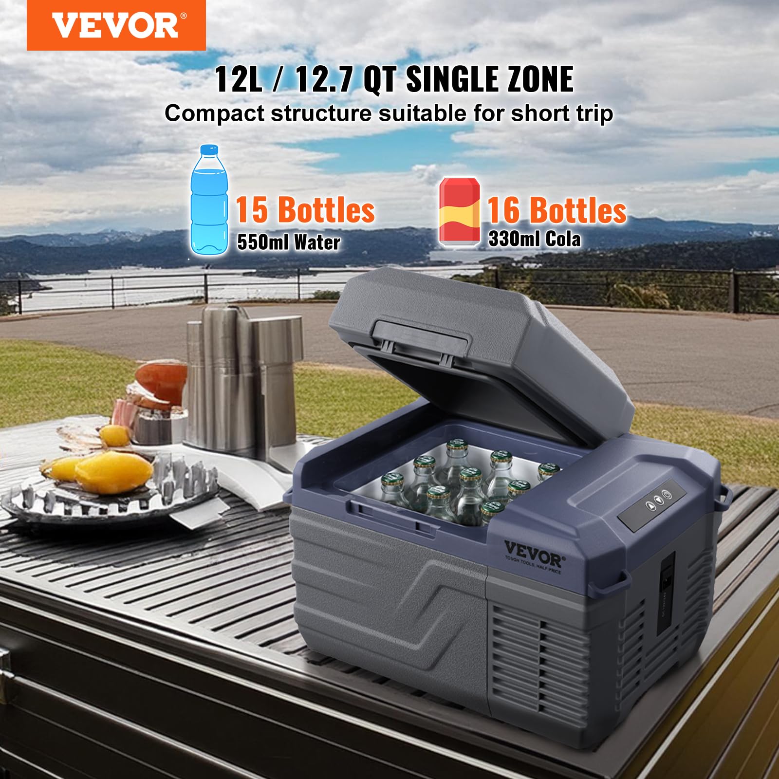 Foto 2 | Refrigerador De Coche Vevor Nl12 12, 12 V, 12 L, Congelador Portátil De Una Sola Zona - Venta Internacional.