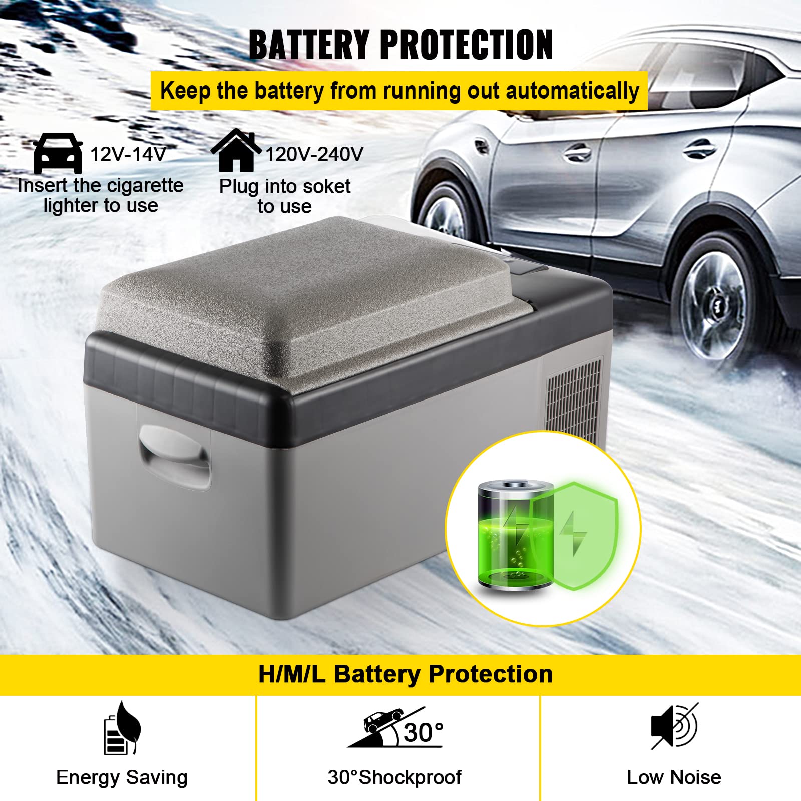 Foto 3 pulgar | Refrigerador De Coche Vevor C20 Portátil De 20 Litros Con Control De Aplicaciones De 12 V/24 V - Venta Internacional.