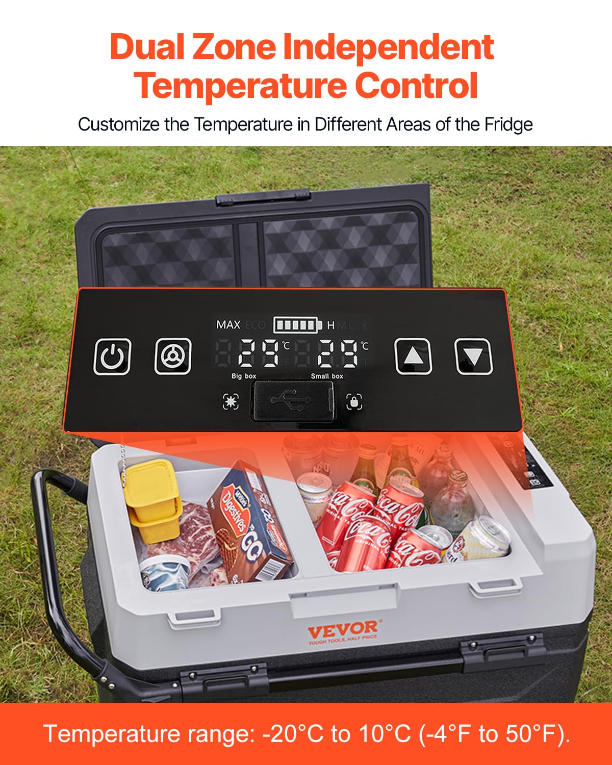 Foto 4 pulgar | Refrigerador De Coche Vevor 12 V Frigorífico 53l/56qt Con Congelador De Doble Zona - Venta Internacional.