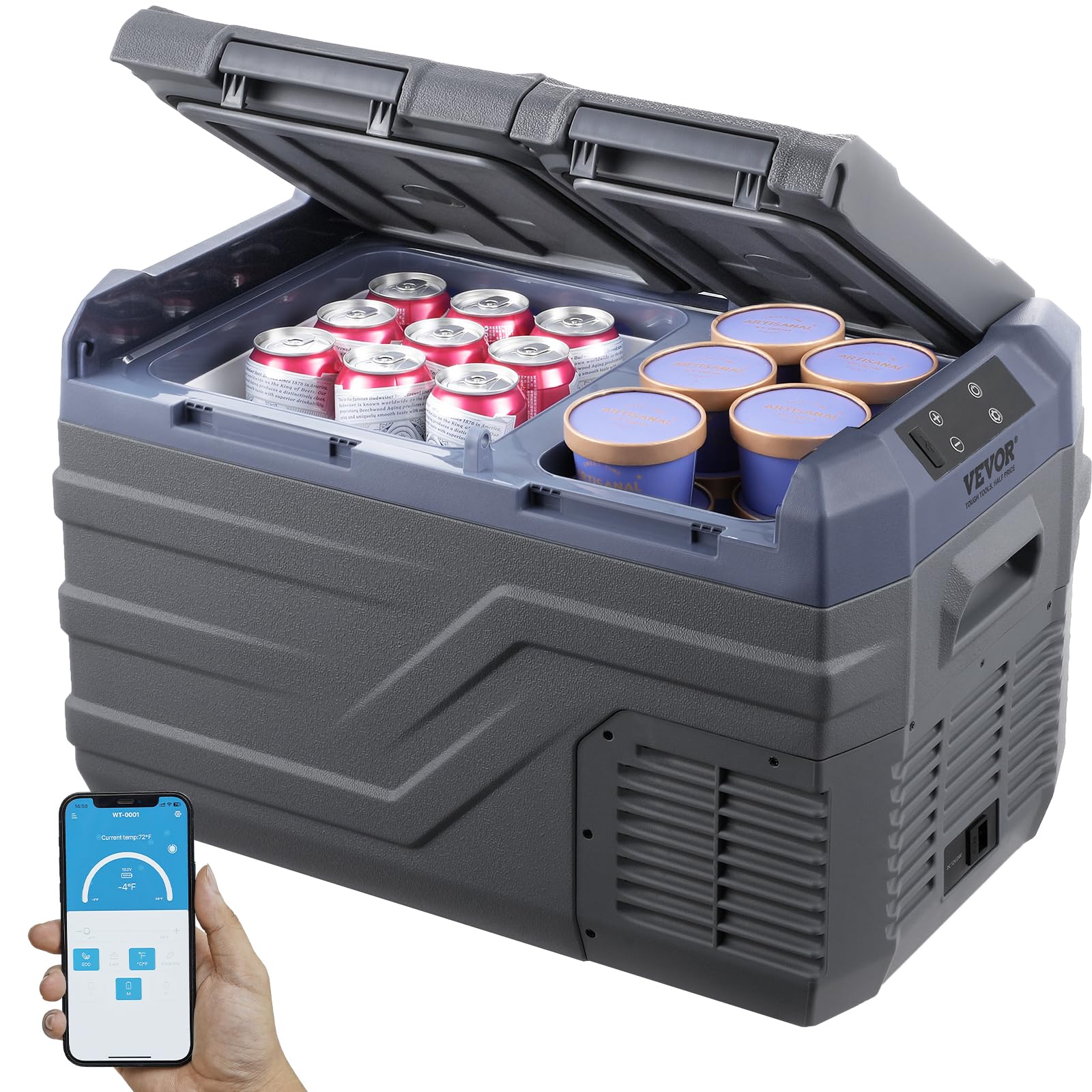 Foto 1 | Refrigerador De Coche Vevor, 25 L, Doble Zona, Portátil, 12 V - Venta Internacional.