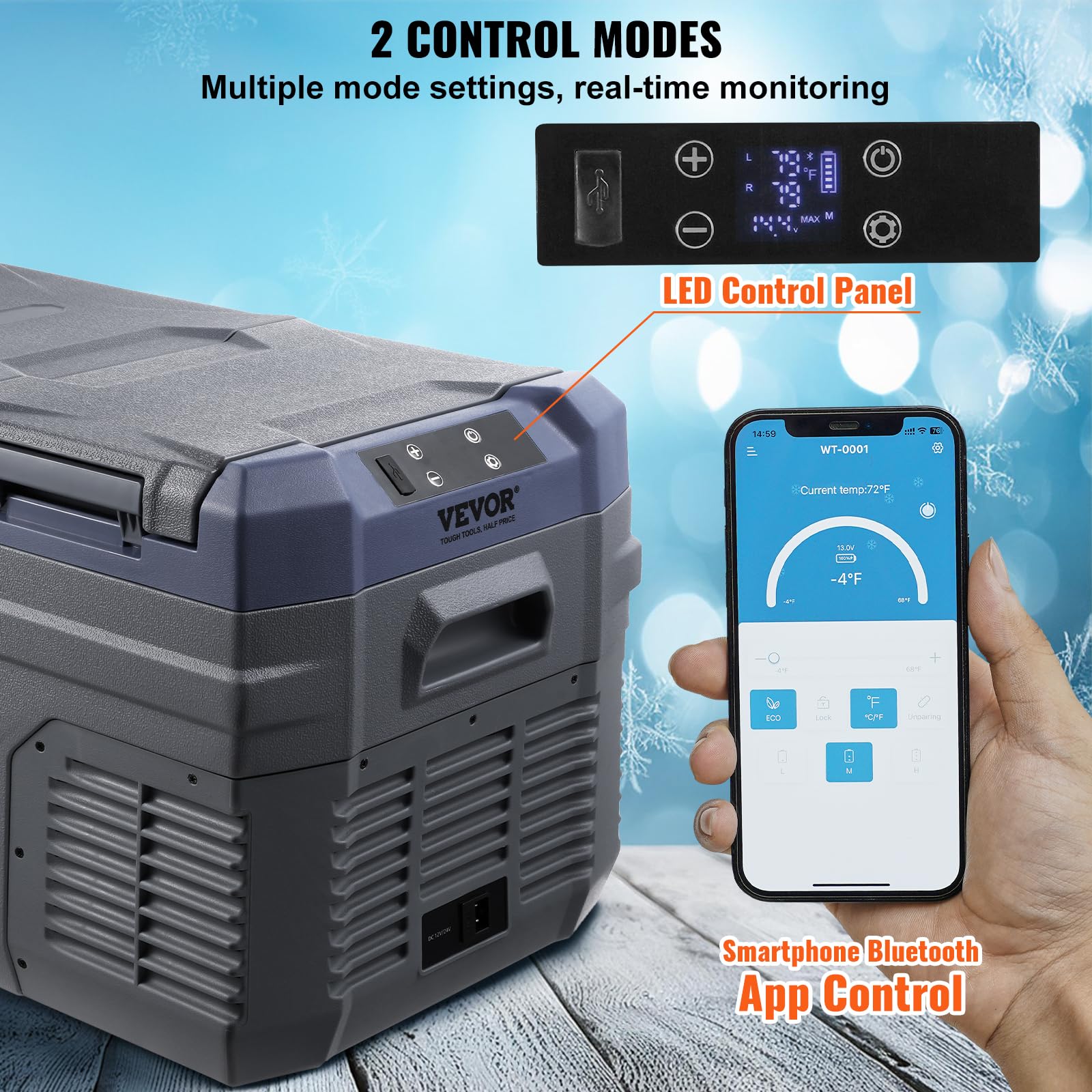 Foto 5 pulgar | Refrigerador De Coche Vevor, 25 L, Doble Zona, Portátil, 12 V - Venta Internacional.