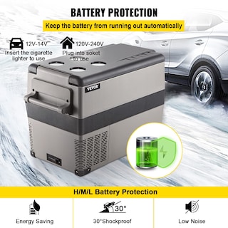 Foto 6 | Congelador Portátil Vevor 45l/48 Cuartos De Galón Y 12 V Con Control De Aplicaciones, Color Gris - Venta Internacional.