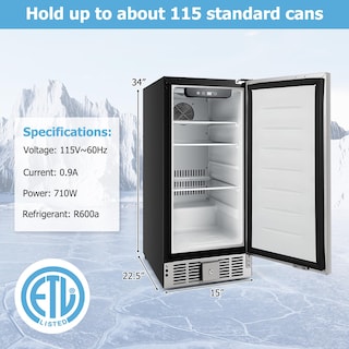 Foto 2 | Refrigerador De Bebidas Costway 2.9 Pies Cúbicos 115 Latas De Acero Inoxidable - Venta Internacional.