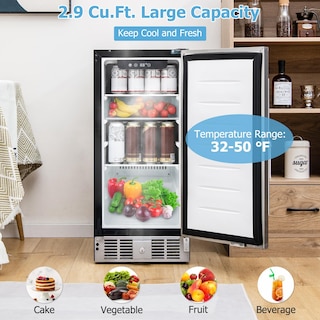Foto 3 | Refrigerador De Bebidas Costway 2.9 Pies Cúbicos 115 Latas De Acero Inoxidable - Venta Internacional.